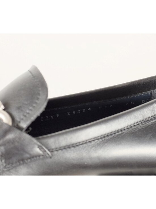 Salvatore Ferragamo 7.5 shoes loafer black leather GANCINI bit logo horse main image 5